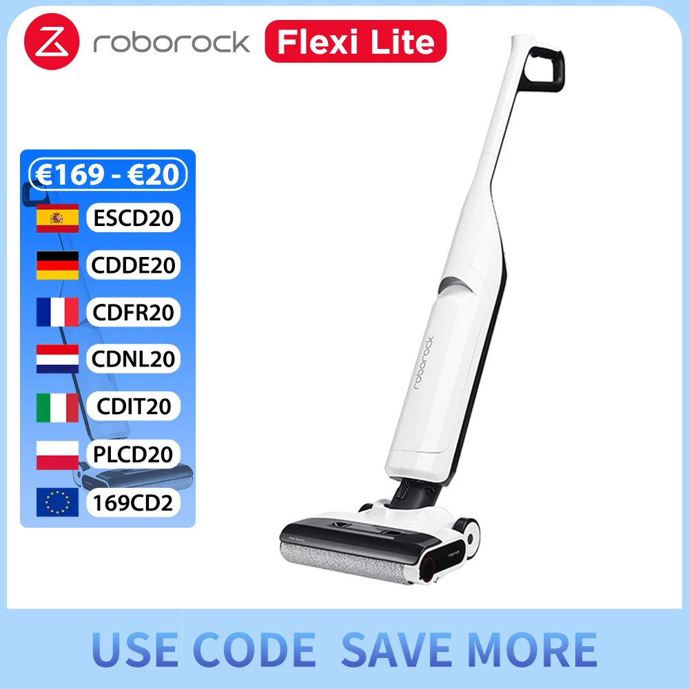 Nass- und Trockensauger Roborock Flexi Lite, 17000pa, flexibles Leicht gewicht, selbst reinigend, automatisch trocknend