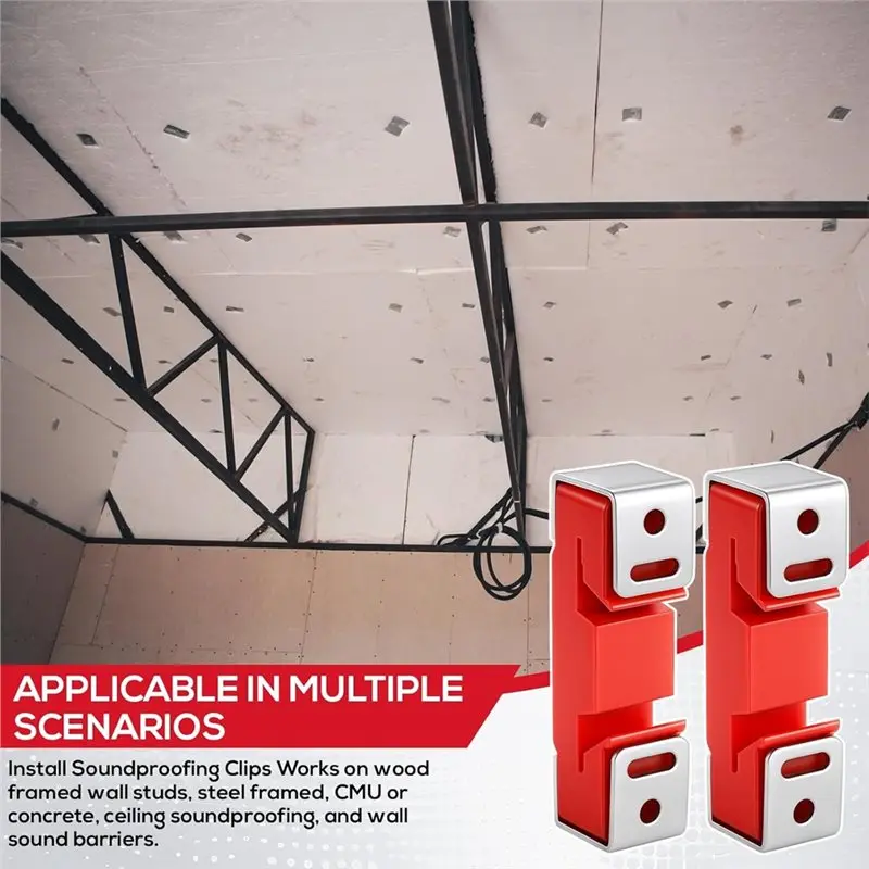 ABAE-Sound Isolation Clips 10Pcs Mounting Clips Sound Proofing Reduces Noisy Neighbors Soundproofing Channel