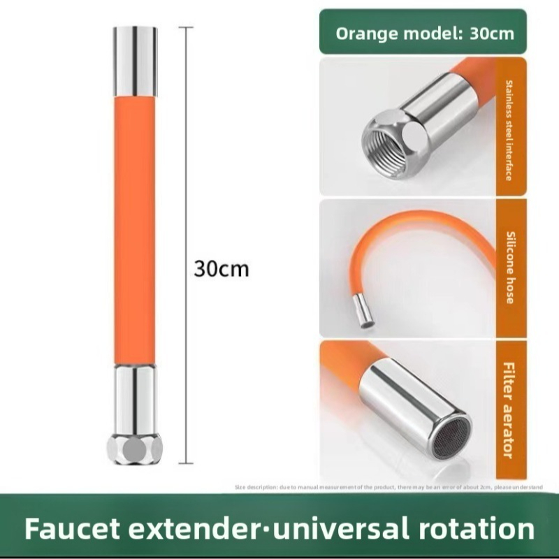 360 °   Uniwersalny elastyczny przedłużacz do kranu z silikonu, obracany, zapobiegający rozpryskiwaniu, przedłużka do kranu, 1 szt., do kuchni i łazienki