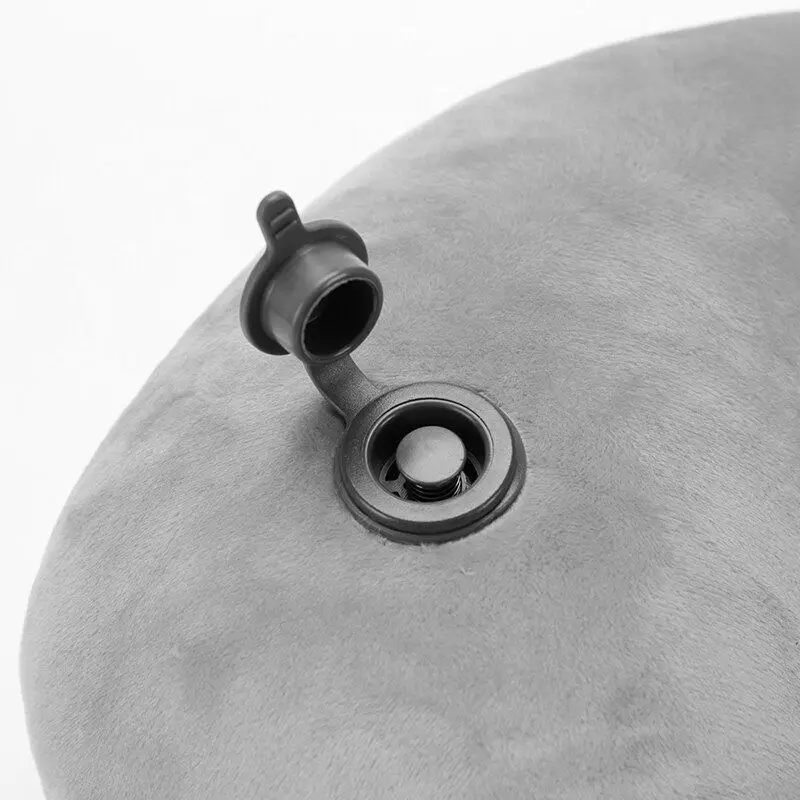 Almohada de viaje en forma de U, inflable portátil para cuello, soporte para columna Cervical, cojín corto de felpa, elementos esenciales para dormir en la oficina, 1 ud.