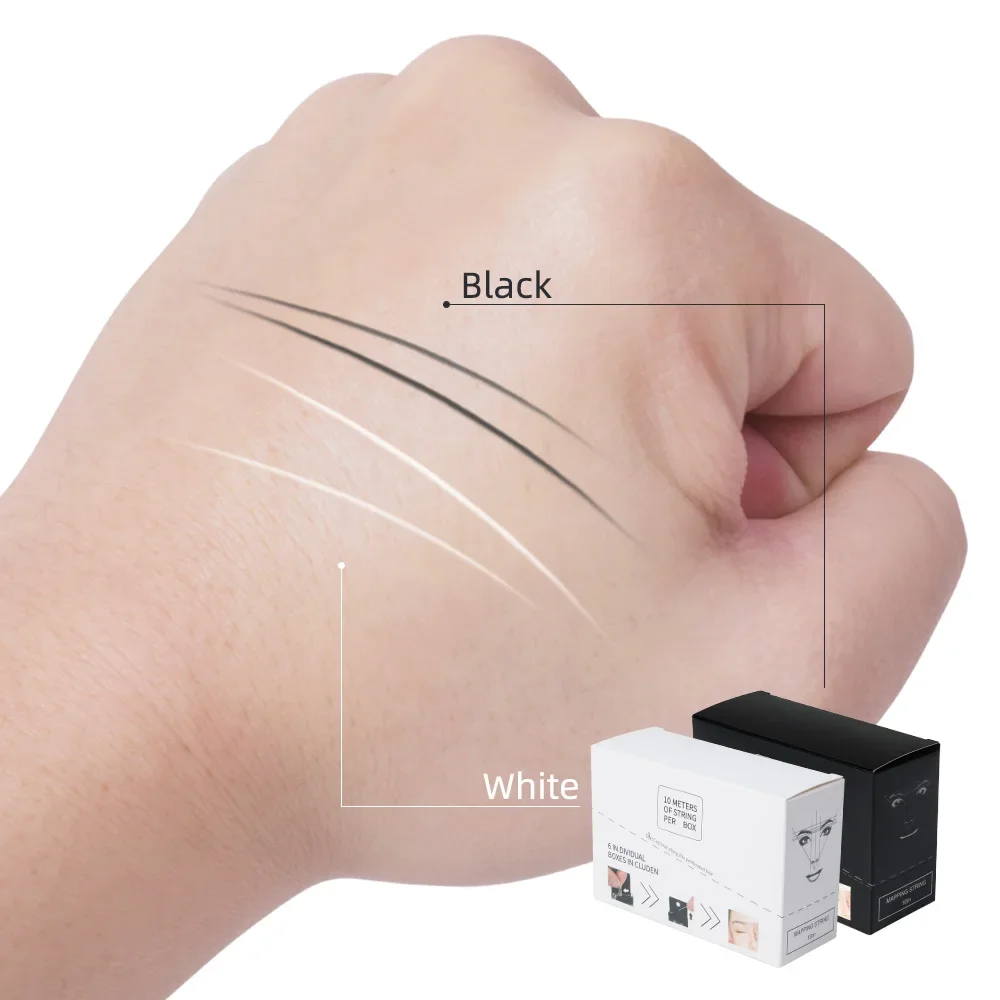 6 PC 10 Meter Mapping Pre-Ink String Für Microblading Make-Up Augenbrauen Färben Liner Gewinde Semi Permanent Positionierung Messen werkzeug