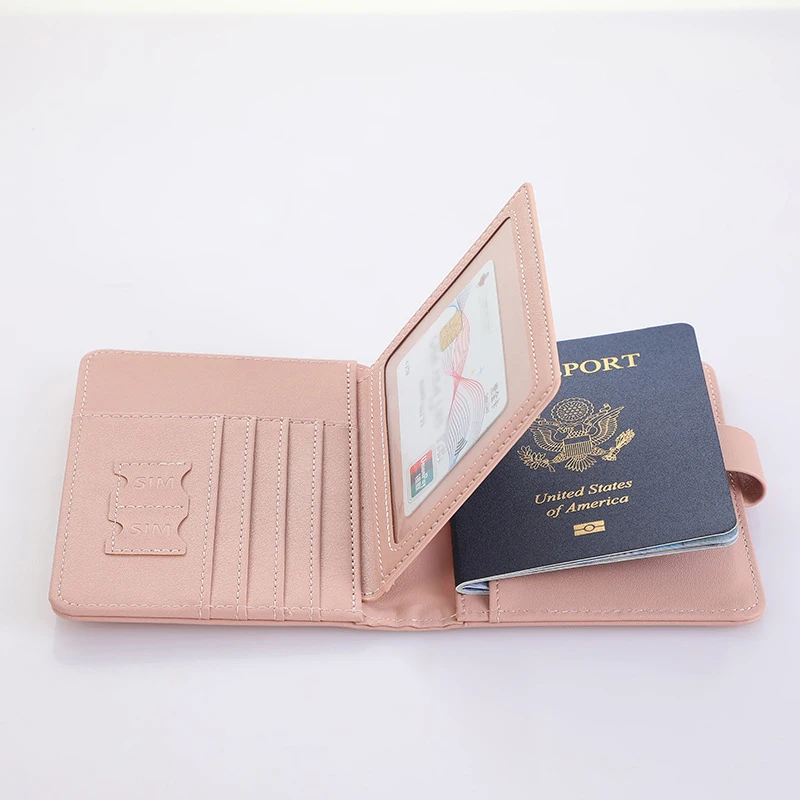 กระเป๋าเก็บหนังสือเดินทางมัลติฟังก์ชั่นกระเป๋าสตางค์ Multi-Layer Card หนังฝาครอบป้องกันเอกสารแบบพกพาคลิปเก็บหนังสือเดินทาง