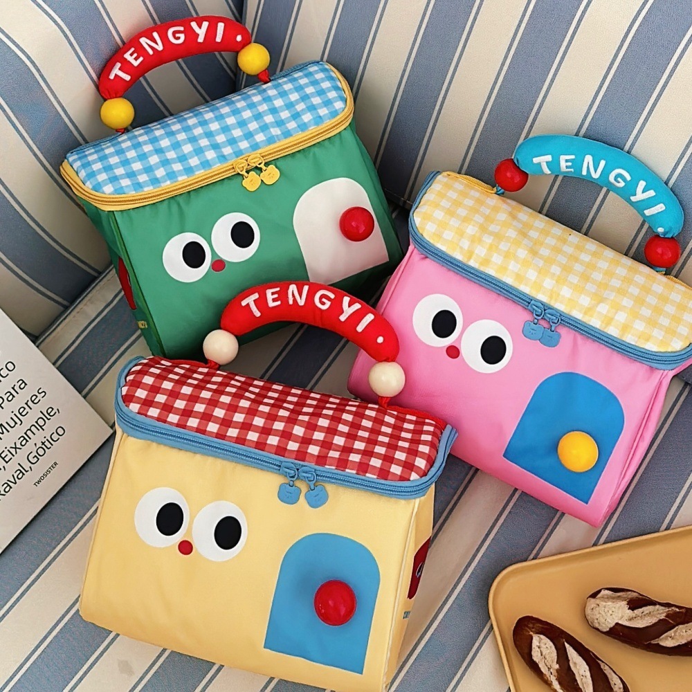 Bolsa de maquiagem fofa para casa, grande capacidade, multifuncional, para manter fresco, lancheira isolada, bolsa de beleza