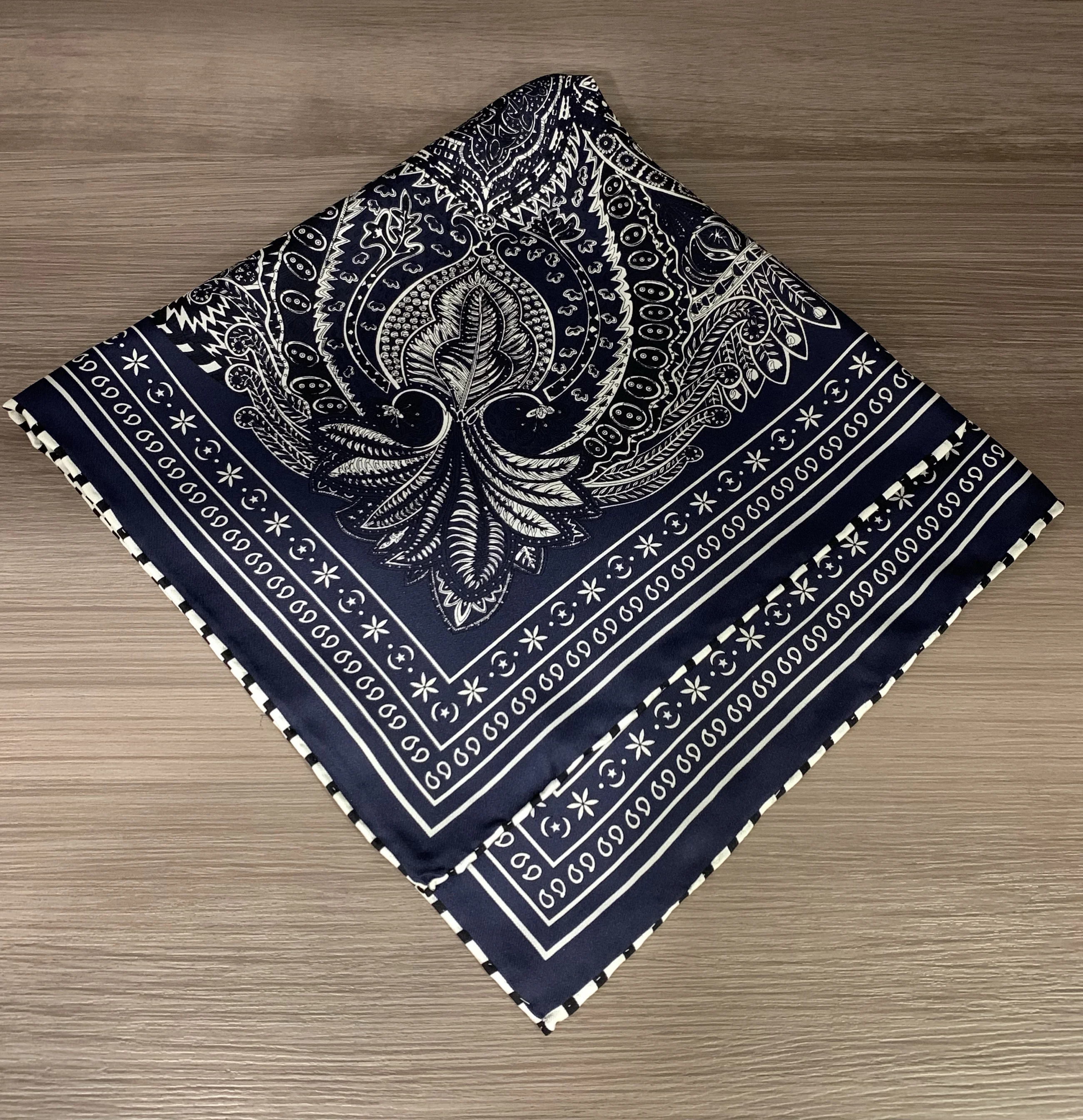 Summer ential King Fly Garden k Blue Twill Silk Scarf 53x53 True Silk Faionable Decorative Large Square Scarf for All...