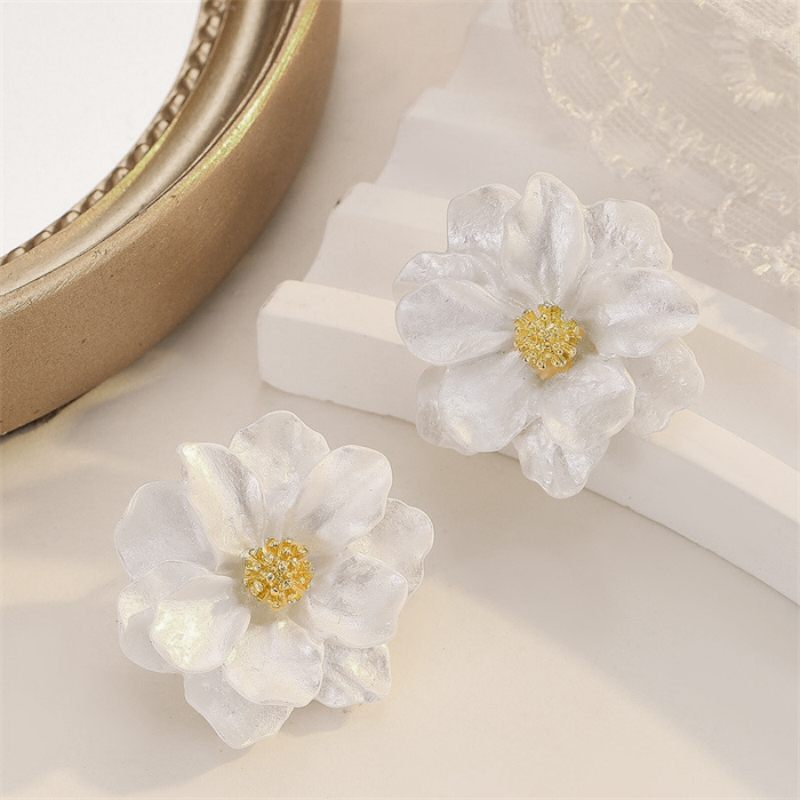 Женские серьги-подвески в виде цветущей бабочки из акриловой эмали