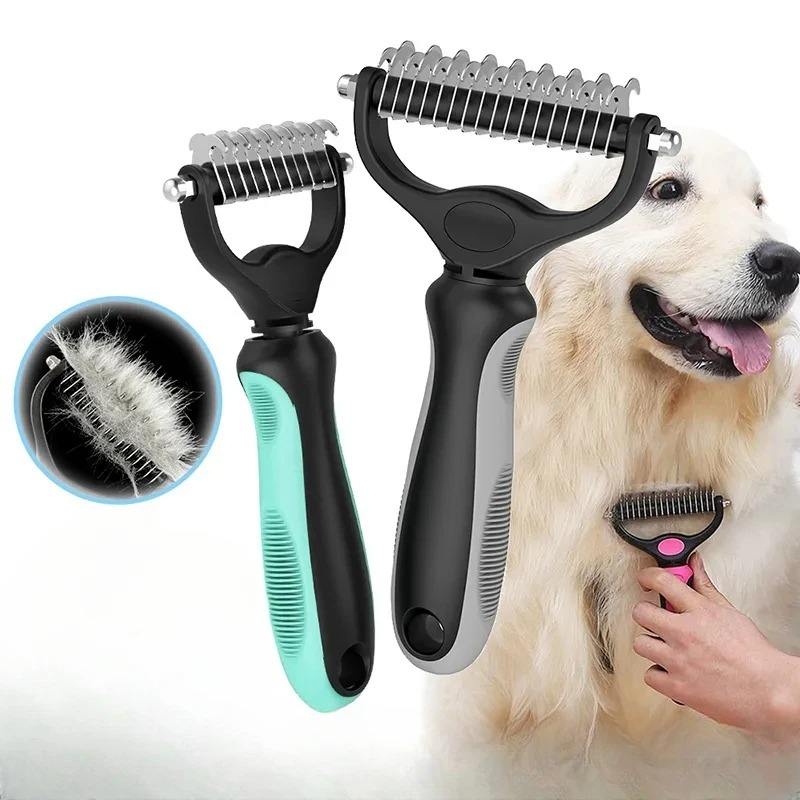 Peine para depilación de perros y gatos, pelo largo y corto para mascotas, cepillo para el cuidado de mascotas, cepillo para recortar y desmostar, equipo de aseo para perros y mascotas