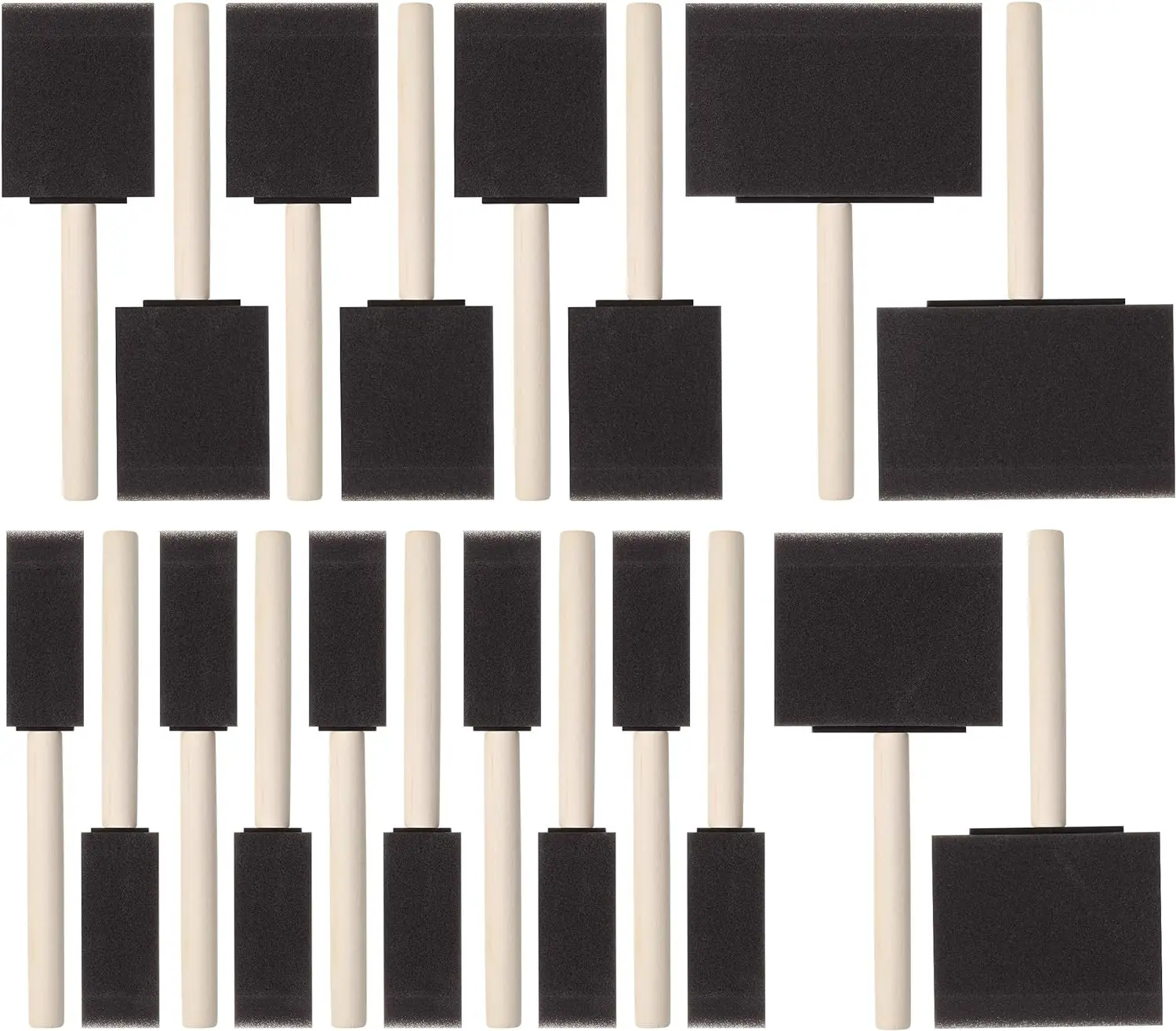 20 pinceles de pintura de espuma, 1”, 2”, 3" 4”, pinceles de esponja, pincel de esponja, pinceles de espuma para pintar, teñir, esponjas de pintura