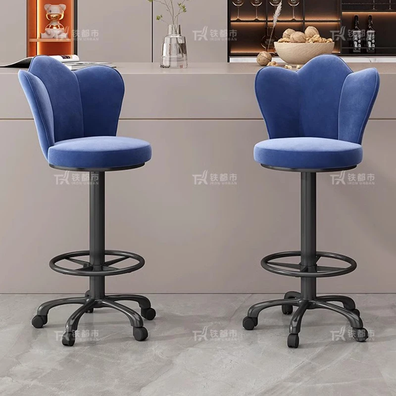 Lange moderne Barstühle, verstellbares Design, luxuriöse Barhocker mit drehbarem Akzent, Wohnzimmer, ergonomische, ästhetische Cadeira-Wohnmöbel