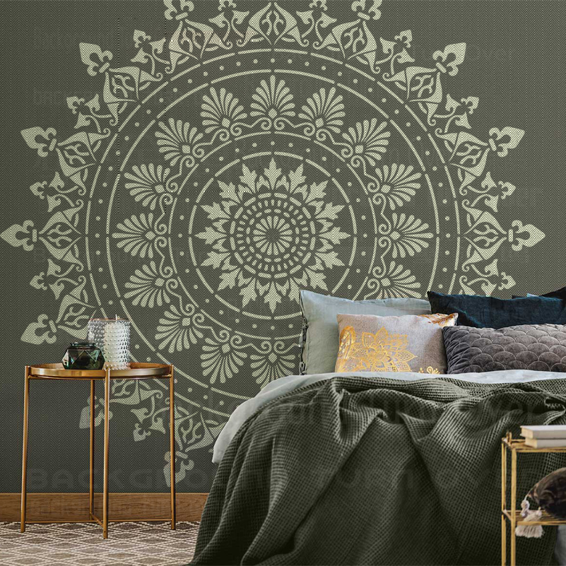 150 cm – 230 cm Wandschablone für Gips, Dekor, Vorlage, Möbelhersteller, Malerei, riesiges Mandala, riesige runde Blume, traditionell, S331