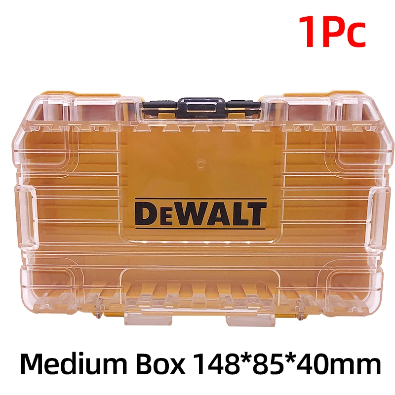 DEWALT caja mediana Original, estuche resistente, piezas, accesorios, caja de herramientas de almacenamiento, broca apilable, caja de almacenamiento de herramientas