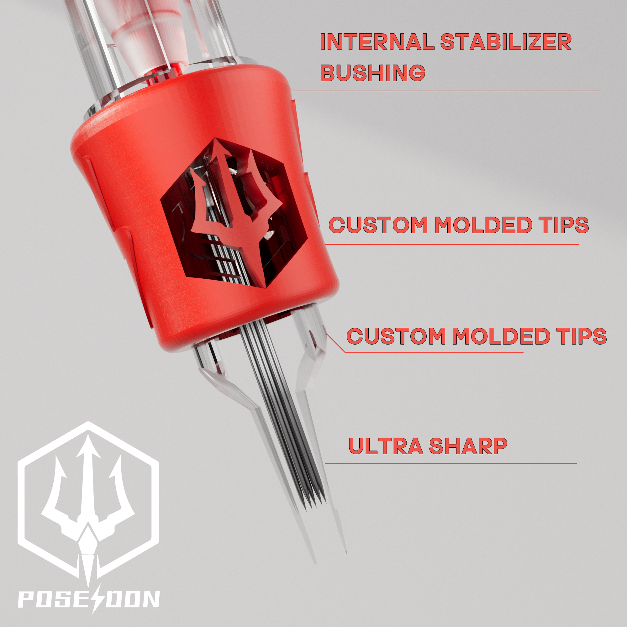 20 pièces POSEIDON Pro cartouches aiguilles de tatouage doublure Ultra serrée longue conique aiguilles de tatouage de sécurité professionnelles