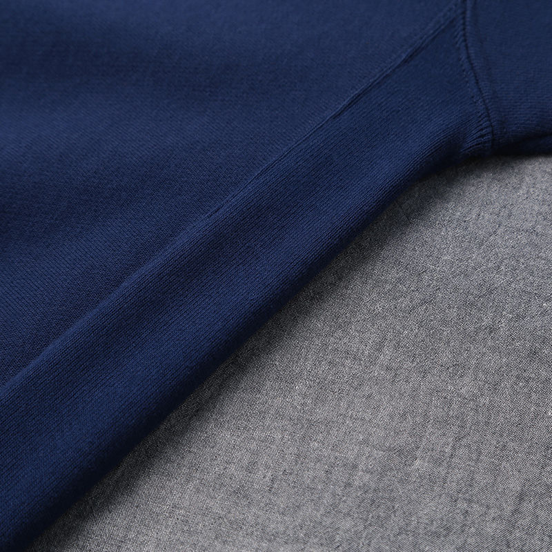 Moletom com capuz feminino com zíper, capuz solto de algodão, roupa de rua casual, jaqueta monocromática de boa qualidade, azul marinho, primavera e outono