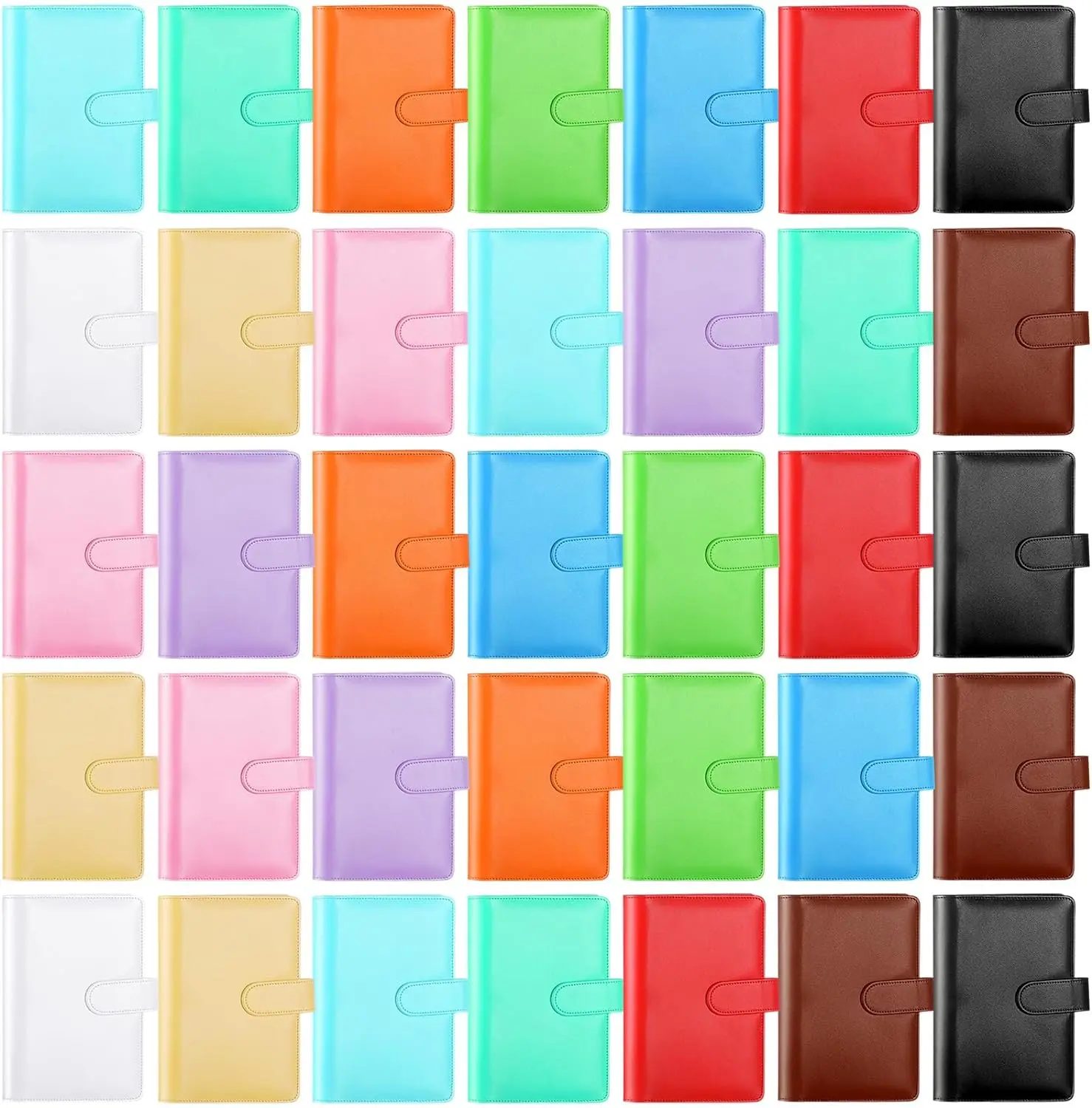 A6 PU レザーノートブックバインダー詰め替え可能 6 リングバインダーカバールーズリーフパーソナルプランナー磁気バックル閉鎖