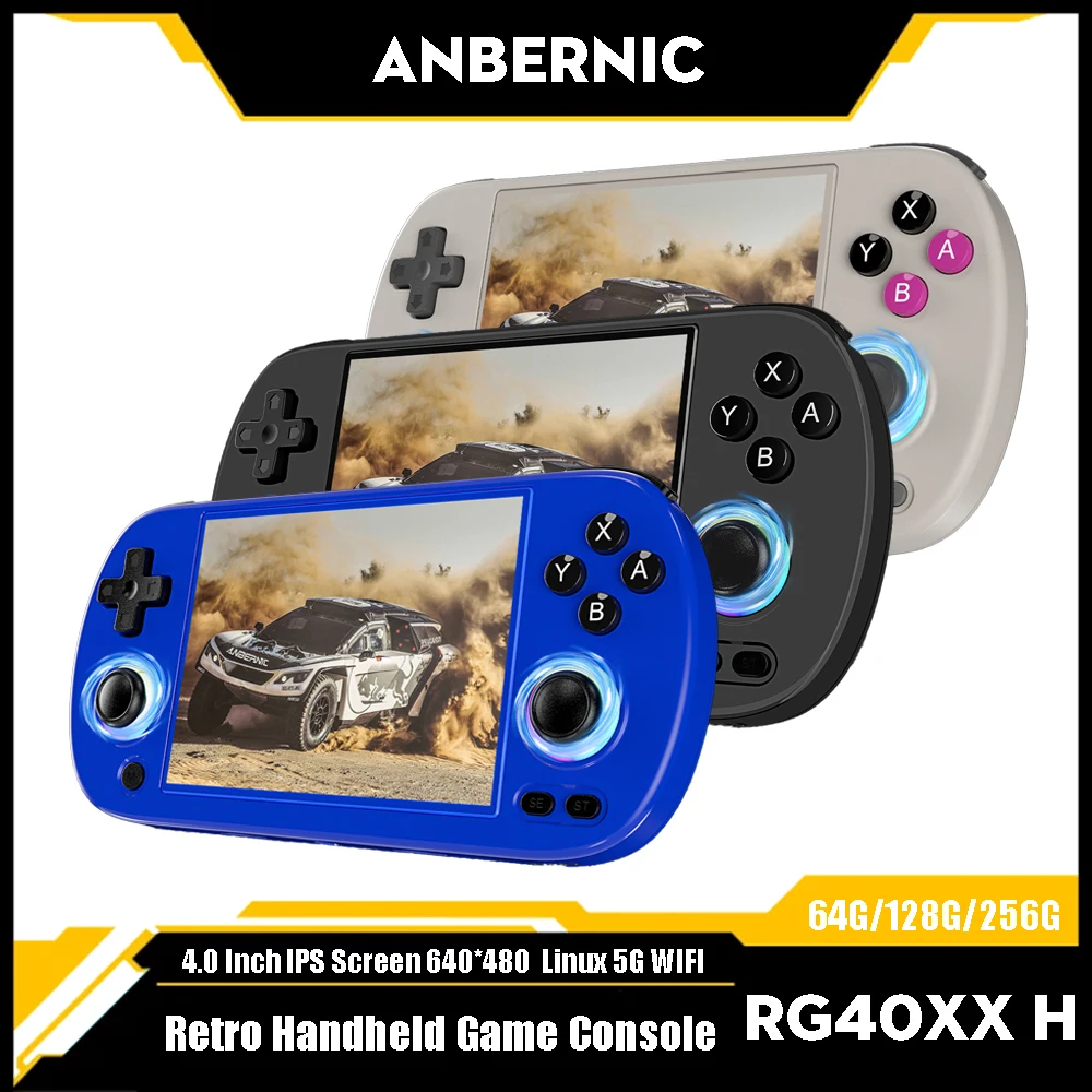ANBERNIC RG40XX H 64 Bit Linux Console di gioco portatile retrò Schermo IPS da 4.0 '' Supporta 5G WiFi Bluetooth Uscita HDMI-TV RG40XXH