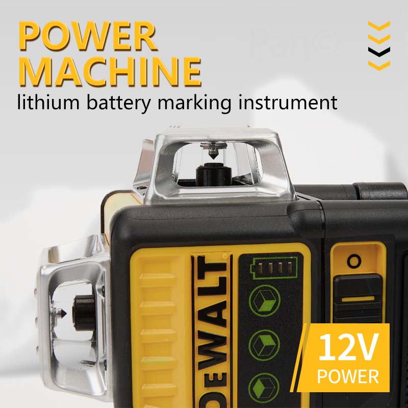 Dewalt DW089LG 3 côtés * 360 degrés lignes verticales niveau Laser compteur extérieur 12V batterie au Lithium niveau de lumière verte horizontale