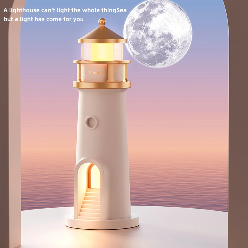Luci di proiezione lunare trasparenti, interruttori di rilevamento umano sensibili e luci notturne con funzioni di luminosità lunga commutabile