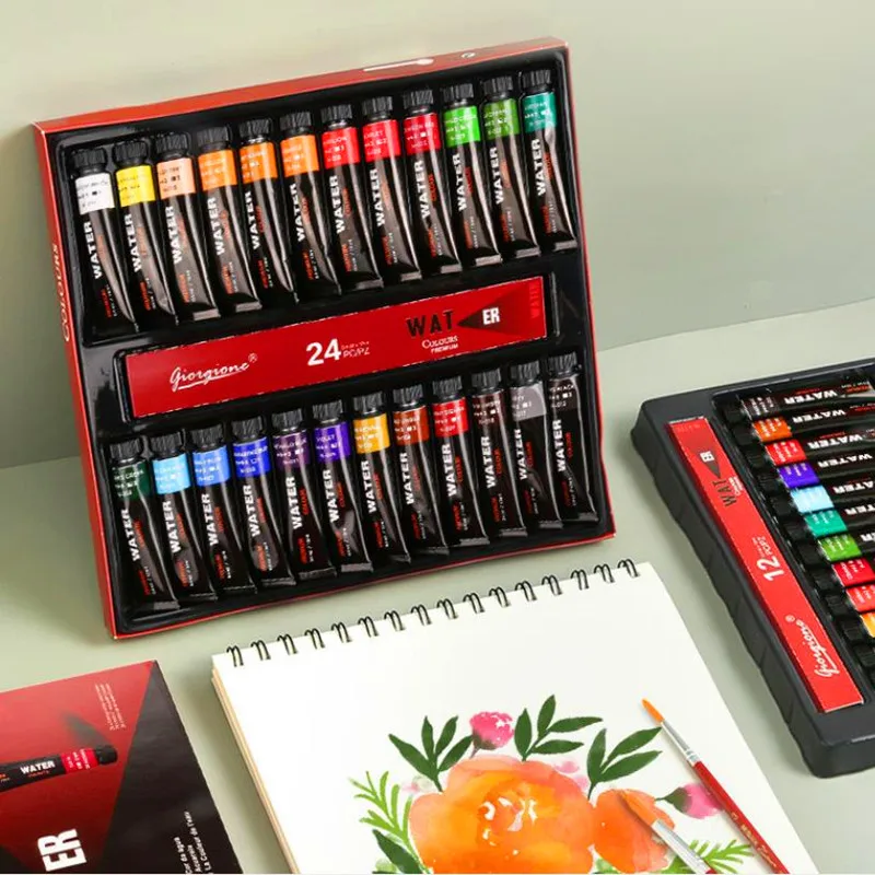 Màu Acrylic Bộ 12/24 Màu Thủ Công Sơn Cho Vải/Quần Áo/Móng Tay/Vải Bố/Tranh Gắn Đá Chống Nước Vẽ bộ Nghệ Thuật Tiếp Liệu