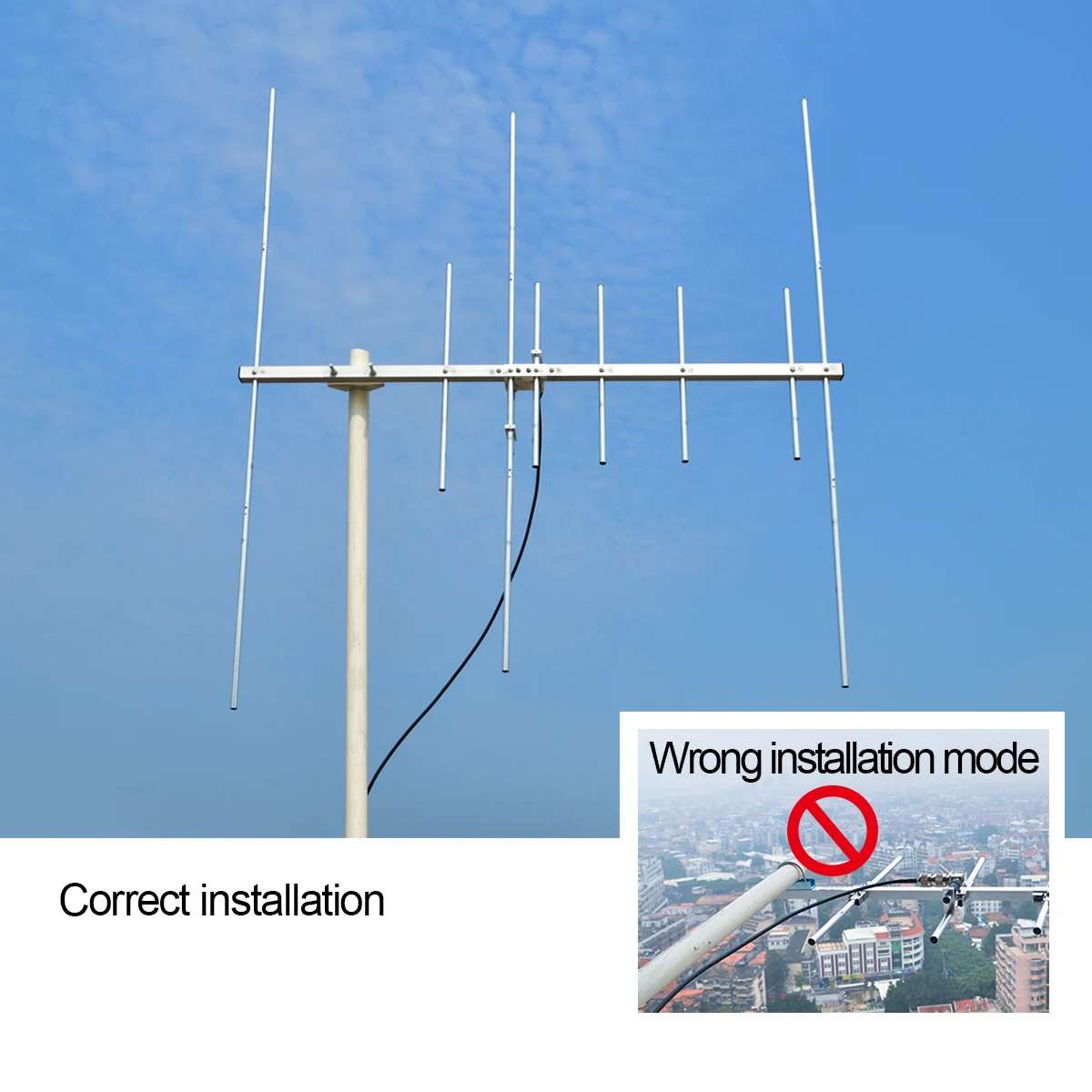 Hyss-リピーターシステム用のデュアルバンド八木アンテナ、高ゲインラムラジオ、垂直ベース、htスキャナー、vhf、uhf、70cm、2m