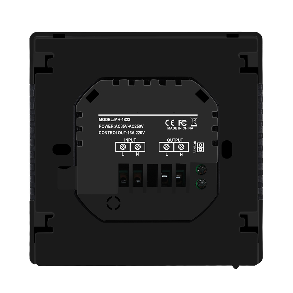 Controlador de temperatura con pantalla táctil completa WiFi, termostato de calefacción de suelo con luz trasera negra de amplio voltaje
