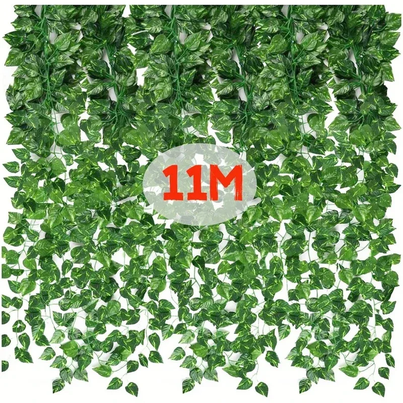 11M Künstliche Pflanze Grüne Efeublatt Girlande Gefälschte Pflanze Creeper Hängende Rebe Outdoor DIY Garten Wand Hochzeit Party wohnkultur