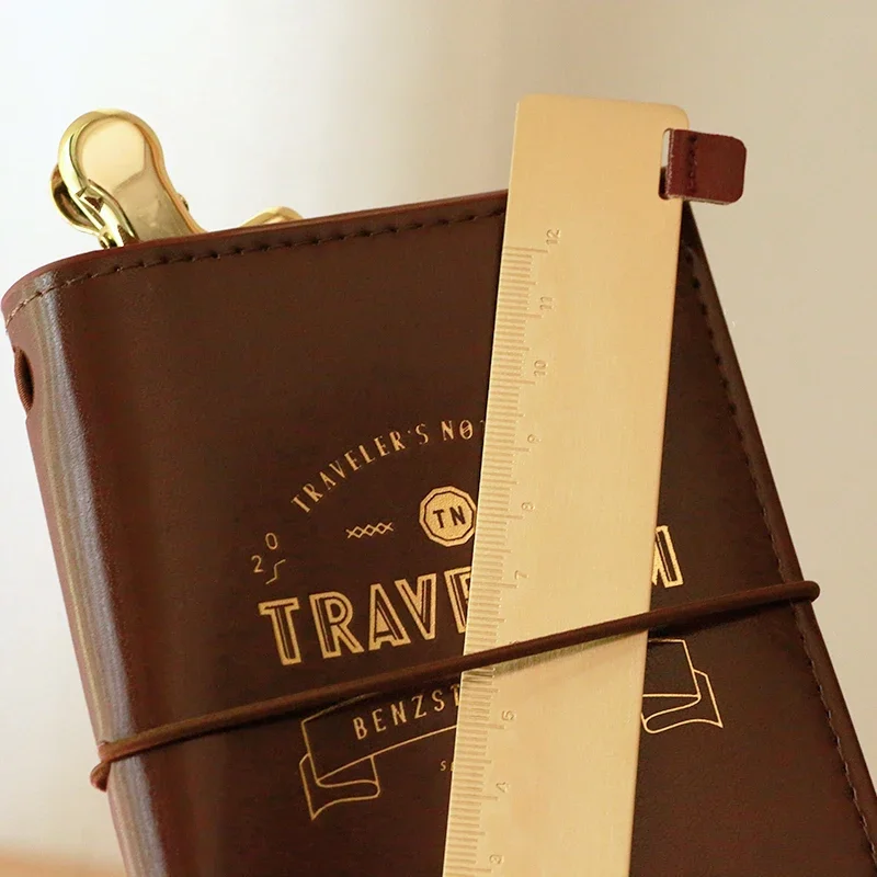 Frothenon Vintage Art Travel Notebook segnalibro in ottone righello numero di rame lettera righello accessori fai da te
