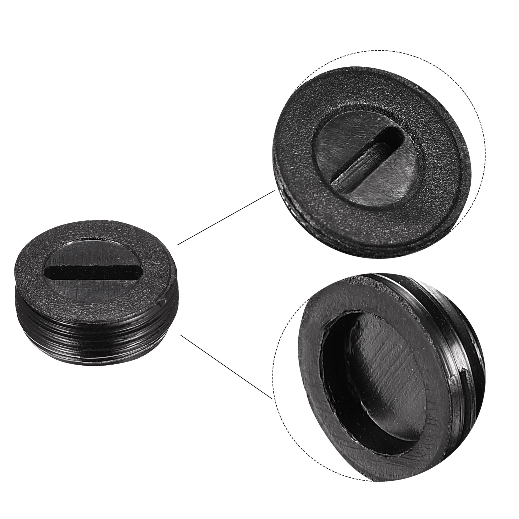 Tapas de soporte de cepillo de carbono con tornillo de plástico negro, funda de diámetro de 10mm/12mm/13mm/14mm/15mm/16mm/18mm/20mm/22mm, 6/10/20 piezas