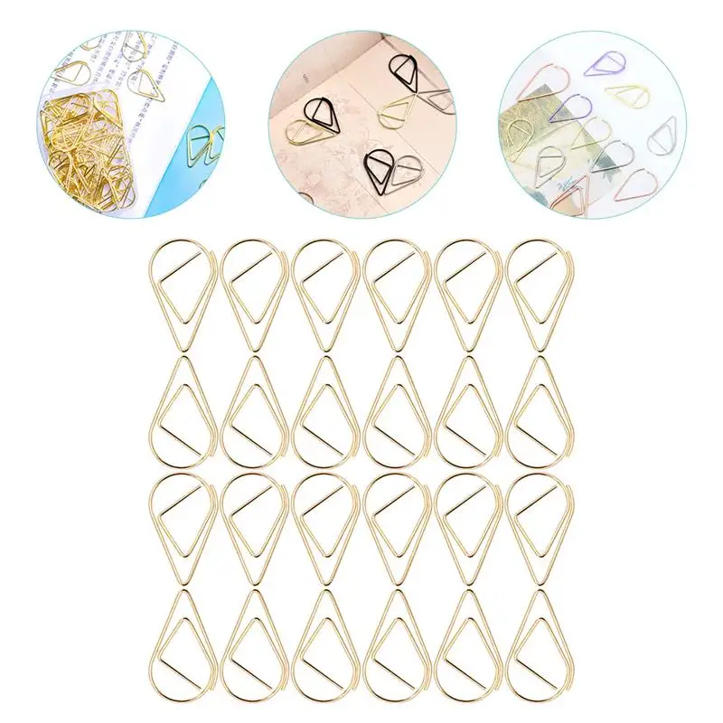 100 pezzi graffette per ufficio graffette graffette per carta a forma di goccia graffette per documenti clip per carta per invito a nozze clip per carta