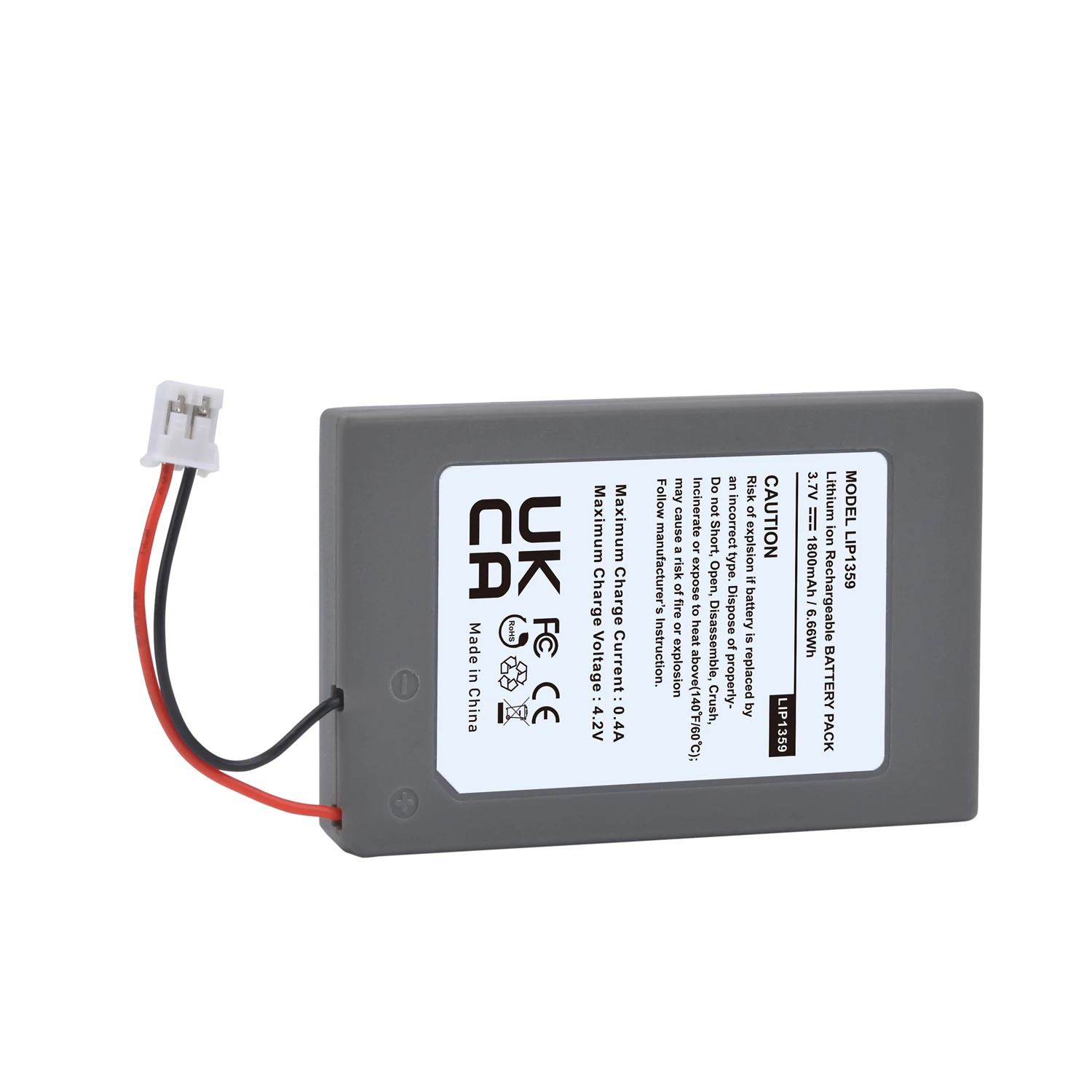 PS3 Controller Battery,1800mAh LIP1359 Replacement Battery for Sony Playstation 3 Dualshock 3 CECHZC2E CECHZC2U Controller&USB
