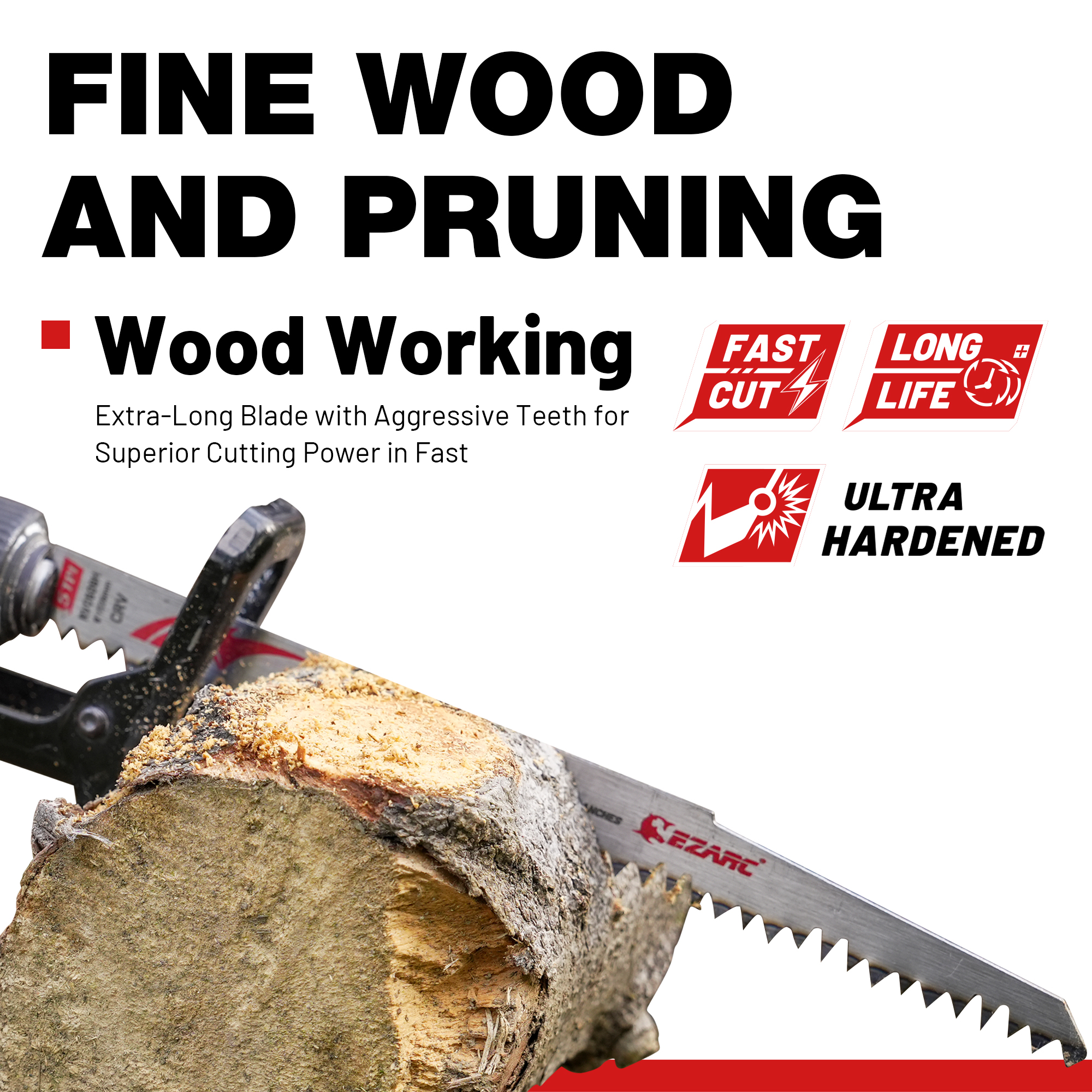 Lâminas de serra alternativas para poda de madeira, 9 ''/12", 5 peças, conjunto de lâminas de serra para poda de dentes à terra para aparar árvores, corte de madeira