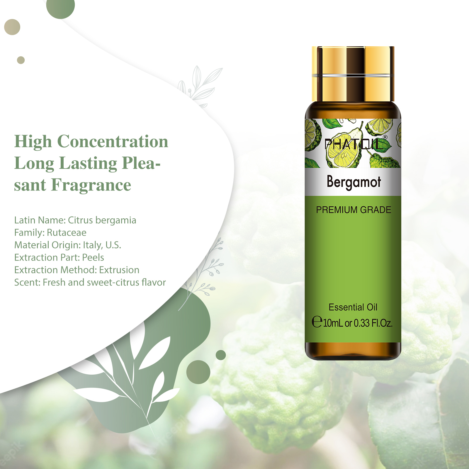 PHATOIL 10ml Sandalwood Lemon Essential Oil Pure Natural Frankincense Thyme Tea tree Rosemary Geranium Oils for Diffuser  DIY