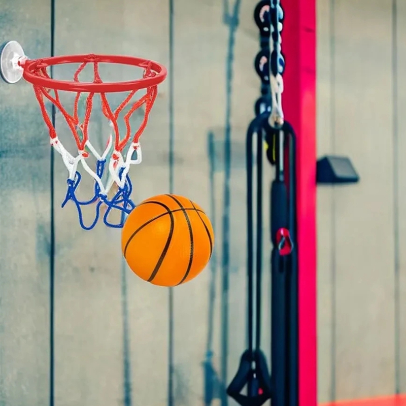 Mini cesta de basquete montada na porta com ventosa para crianças bebê esportes internos cesta de suspensão de parede dedos bola aros kit