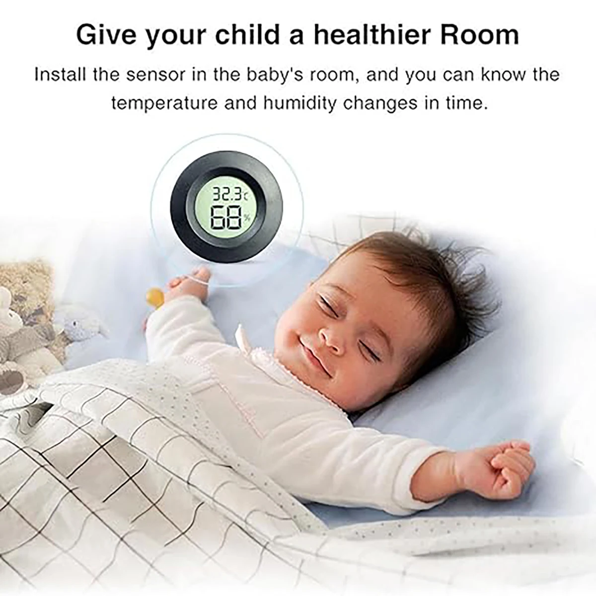 1 mini termómetro y higrómetro digital LCD -50 ° C a +70 ° Medidor de temperatura y humedad C para pruebas de frigorífico y congelador