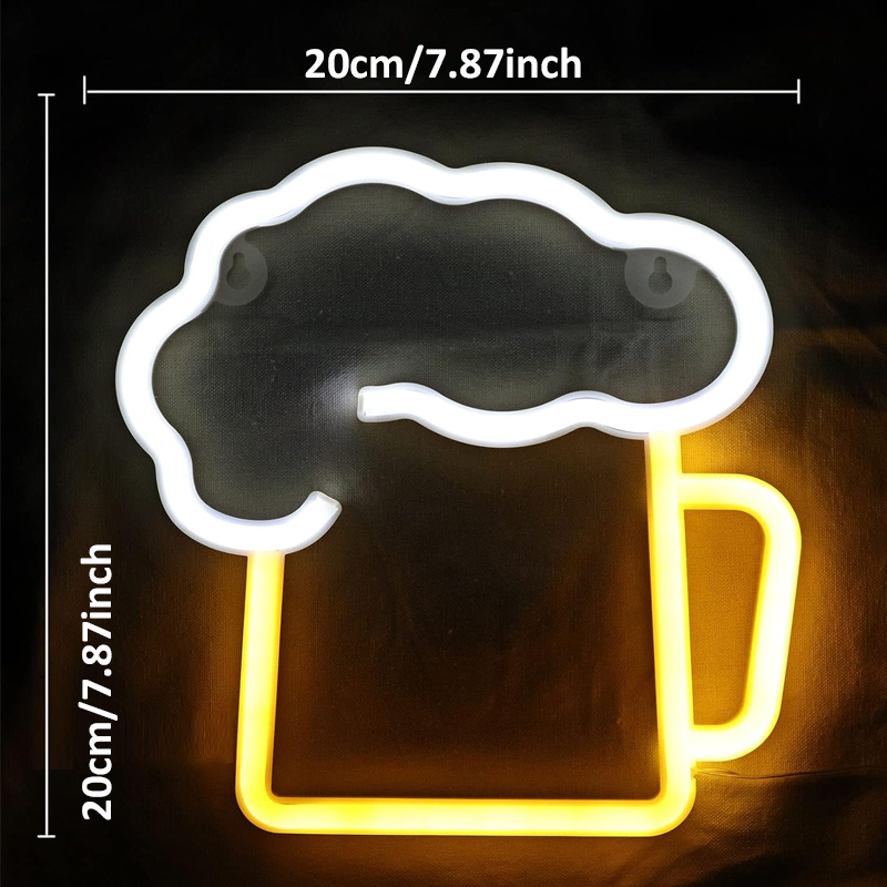 Neon-Bier-Schild, geeignet für batteriebetriebene und USB-betriebene Leuchtschilder, Geschenk für Ehemann, LED-Bier-Neon-Schild