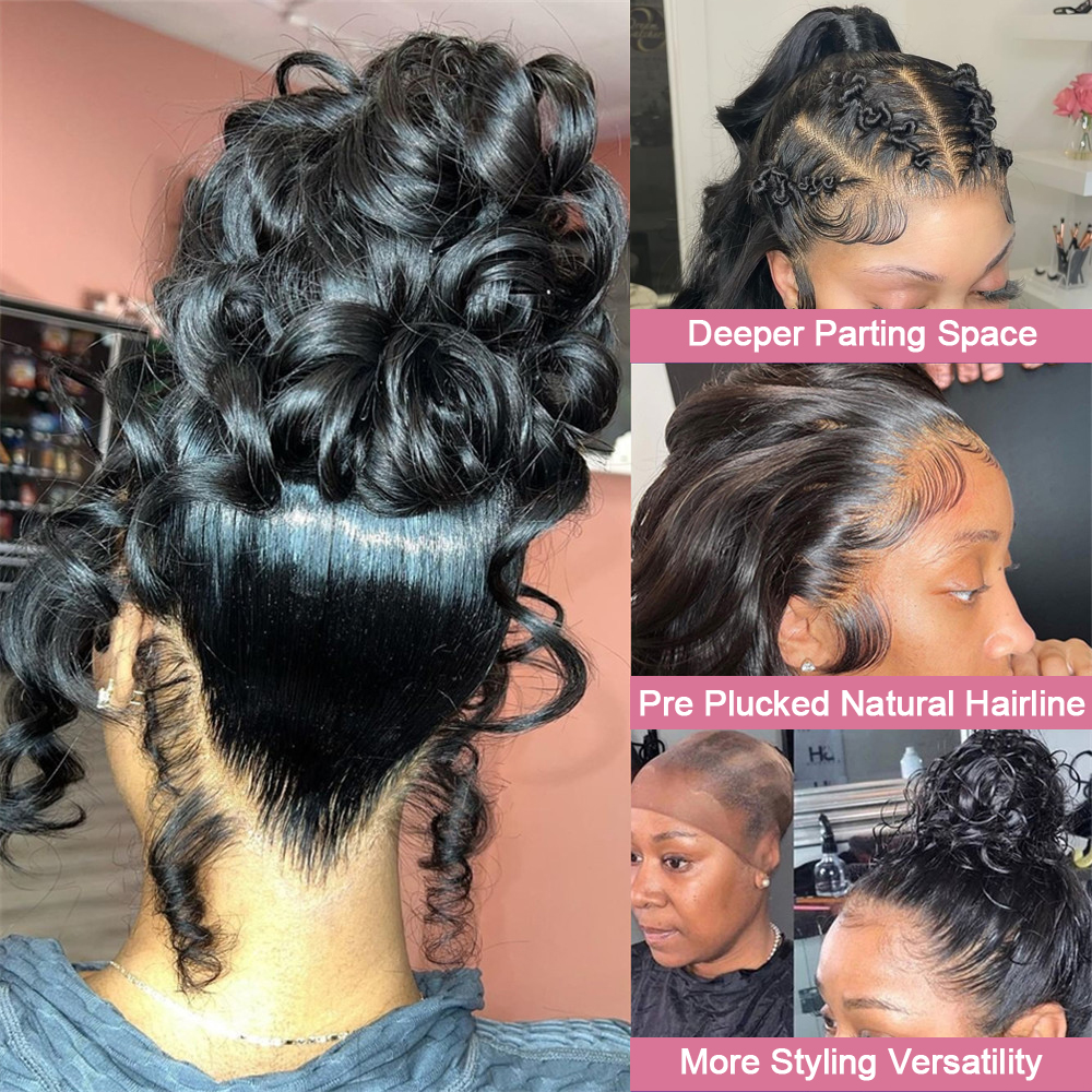 40 Zoll Körperwelle 360 Full HD Lace Frontal Perücken 100 % Echthaar vorgezupft brasilianische 250 Dichte 13x6 Lace Front Echthaarperücke