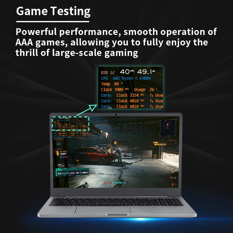 Genmachine AMD Ryzen 9 4900H 15.6 Inch  Laptop DDR4 RAM M.2 NVME SSD Business Gaming Laptops Computer Notebook Radeon Graphics