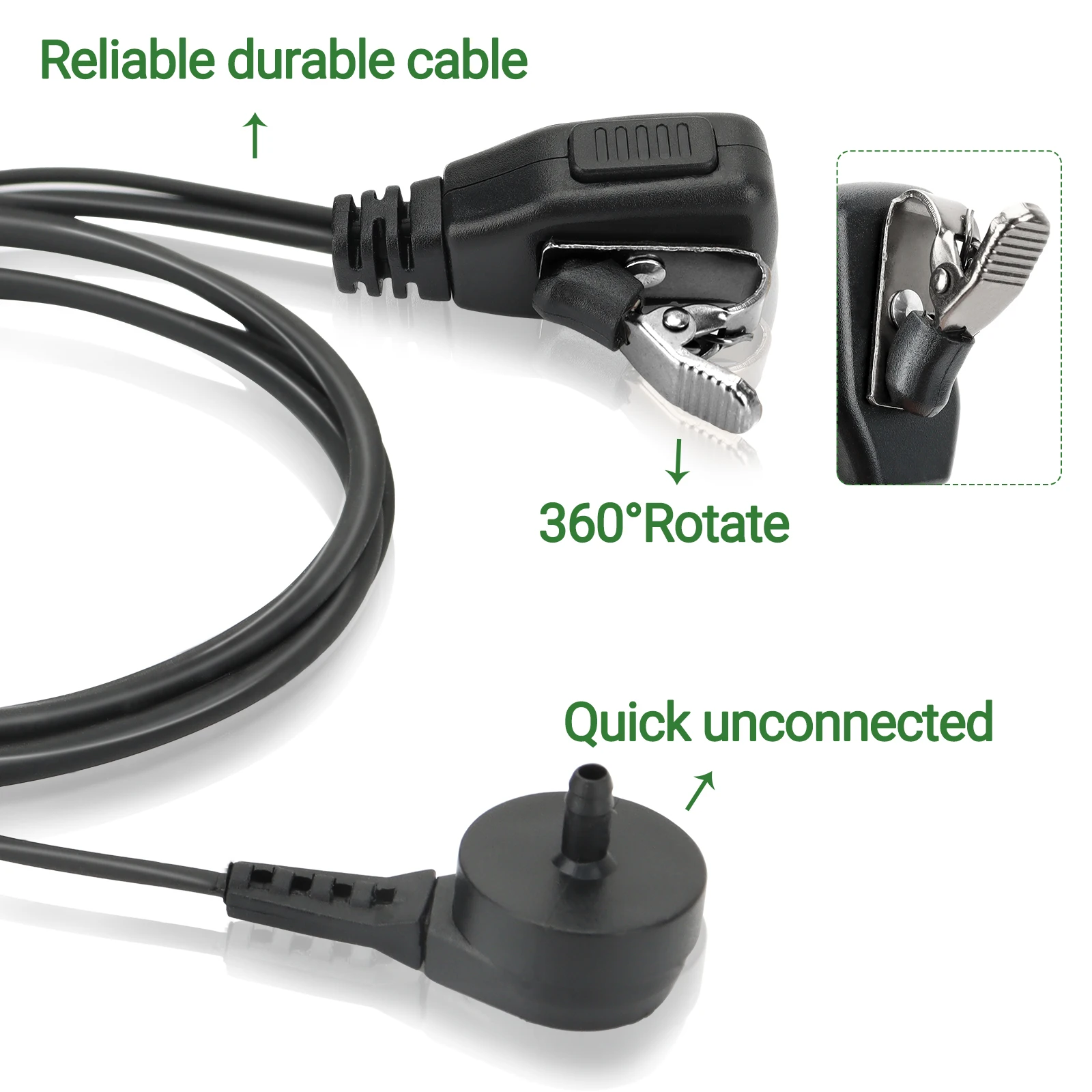 Walkie Talkie Microfoon 2-pins hoofdtelefoon Akoestische luchtbuis Oortelefoon Headsets Microfoon PTT voor UV-18Pro Kenwood UV-13 DM-1701 UV-5R Radio