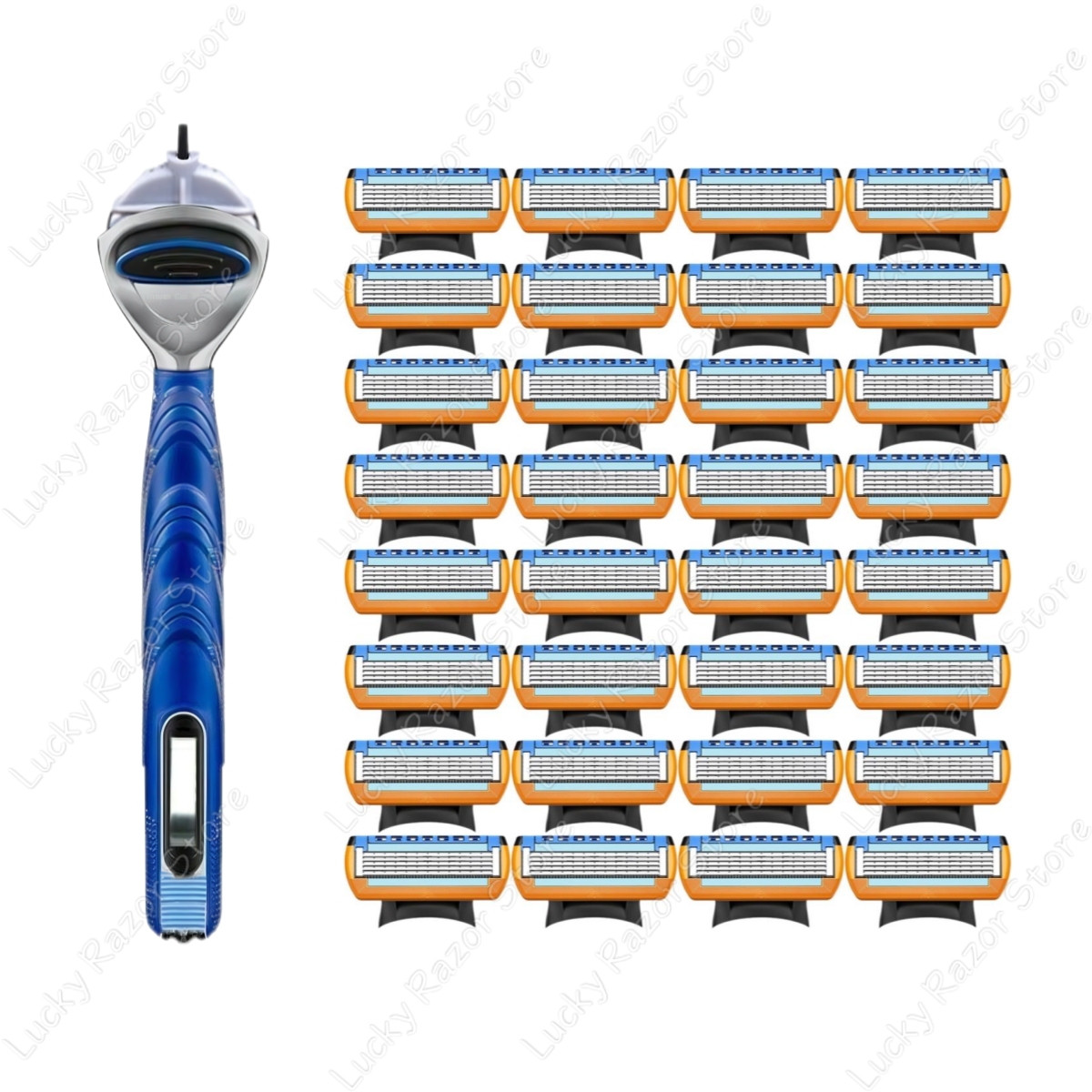 Fusion series Stainless steel manual shaver, 5-layer razor blade reusable, retro wet scratch resistant hair removal blade