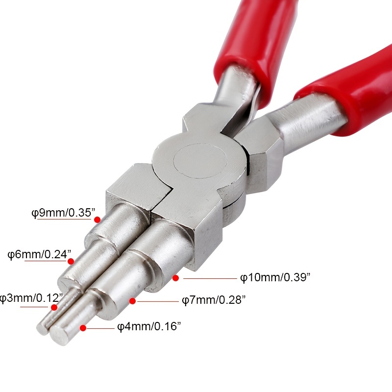 Alicate de joias de 6 polegadas, aço carbono, nariz redondo, agulha, alicate para anéis de 3-10mm, fio diy, alicate de fiança de joias, fabricação de jóias