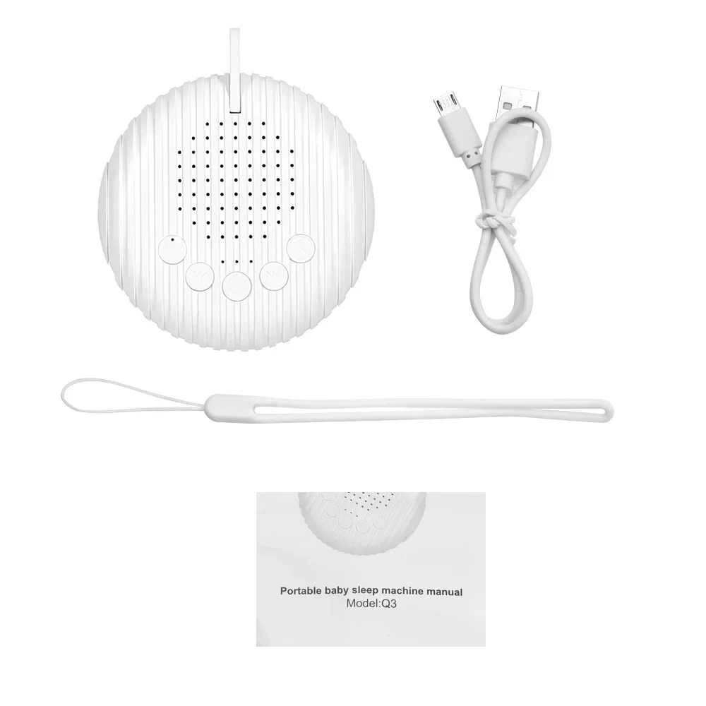 Nouveau haut-parleur à bruit blanc, Machine de sommeil Portable pour bébé, 10 sons apaisants, Volume réglable, batterie Rechargeable intégrée et USB