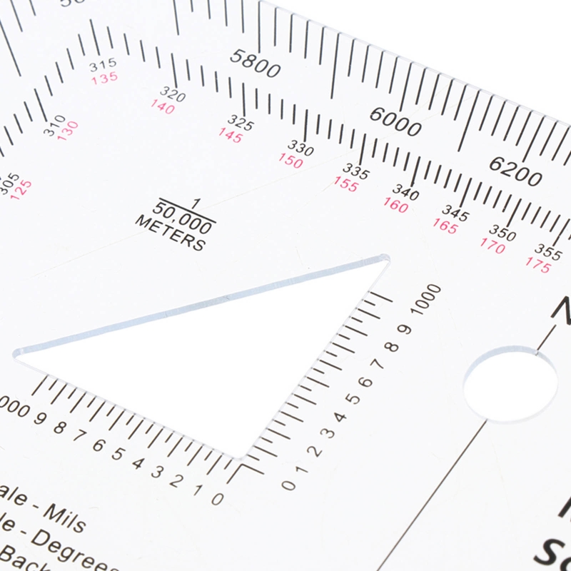 Military Style MGRS Coordinate Reader Protractor Coordinate Scale Map Readi D5QC