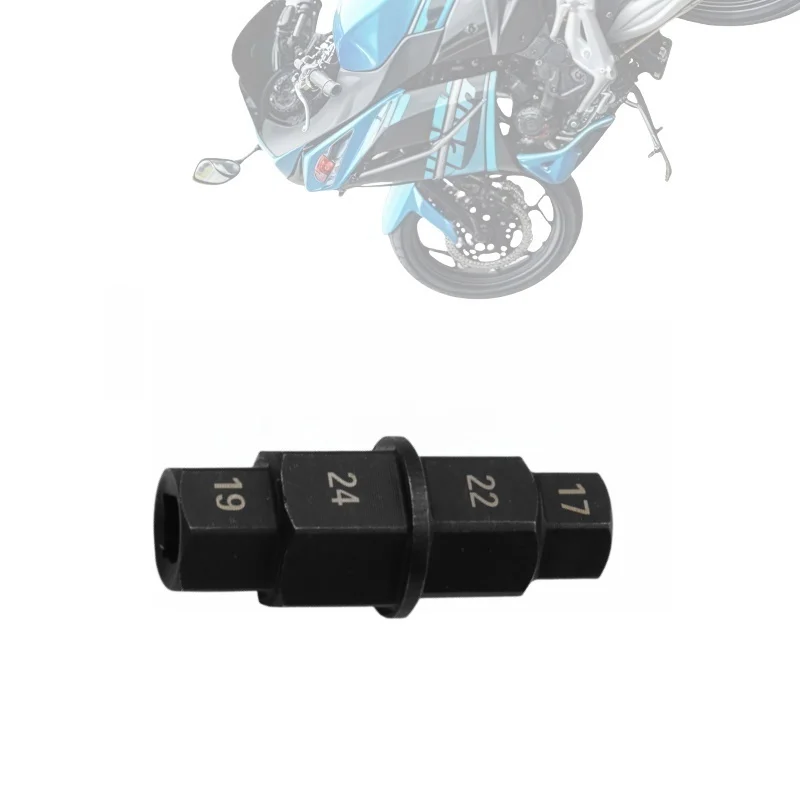 Kit de ferramentas para reparo de motocicleta, eixo hexagonal 4 em 1, resistente, 3/8 ", aço cr-v antiferrugem para soquetes 17/19/22/24mm, moto profissional