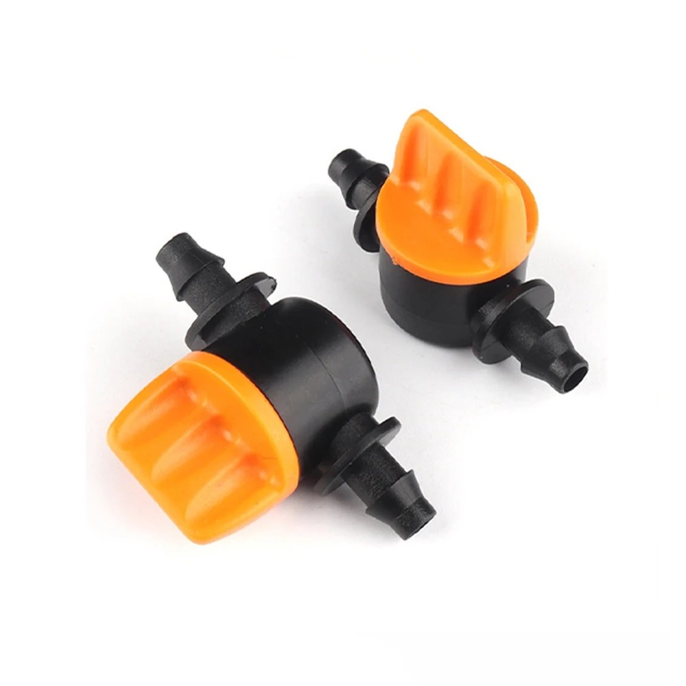 20PCS Pvc Pipe Through Valve Irrigation Double Barb Mini Valve Drip Irrigation Capillary Mini Switch Valve