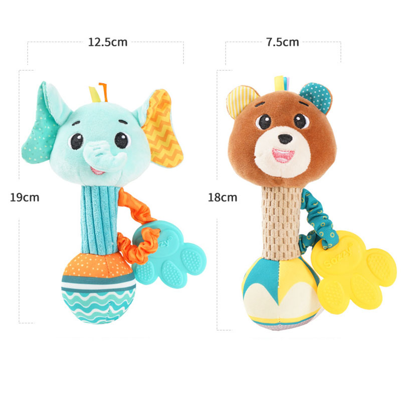 Hochet doux en peluche avec clochette à main pour bébé de 0 à 12 mois, jouets mignons pour nouveau-né, cadeau de Noël