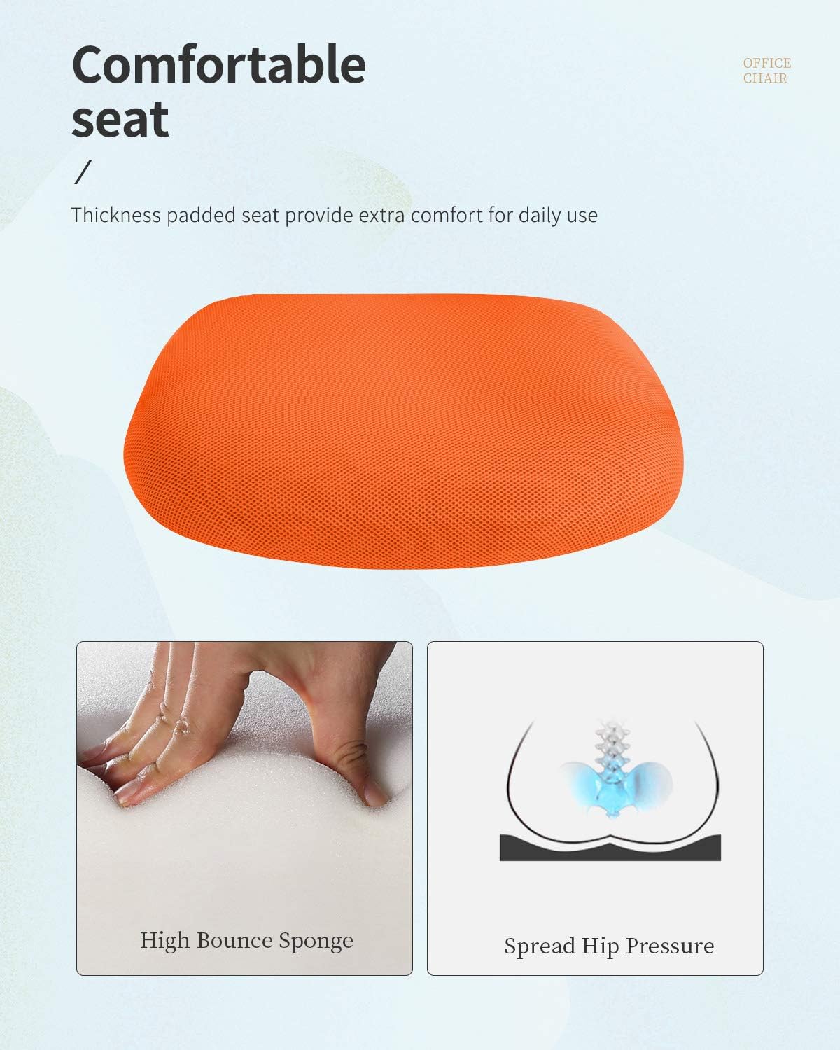 Office Chair Mid Back PC Swivel Lumbar Support Adjustable Desk Task Computer Ergonomic Comfortable Mesh Chair with Armrest