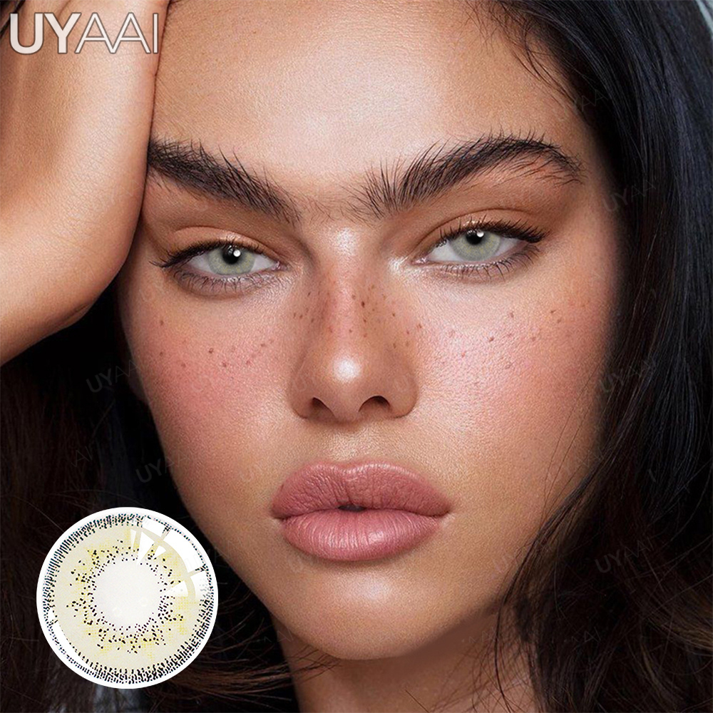 UYAAI ナチュラルカラー瞳孔目 1 ペア黒レンズ化粧品ブラウン美容レンズブルーアイコンタクトグリーン y2k Colorcon