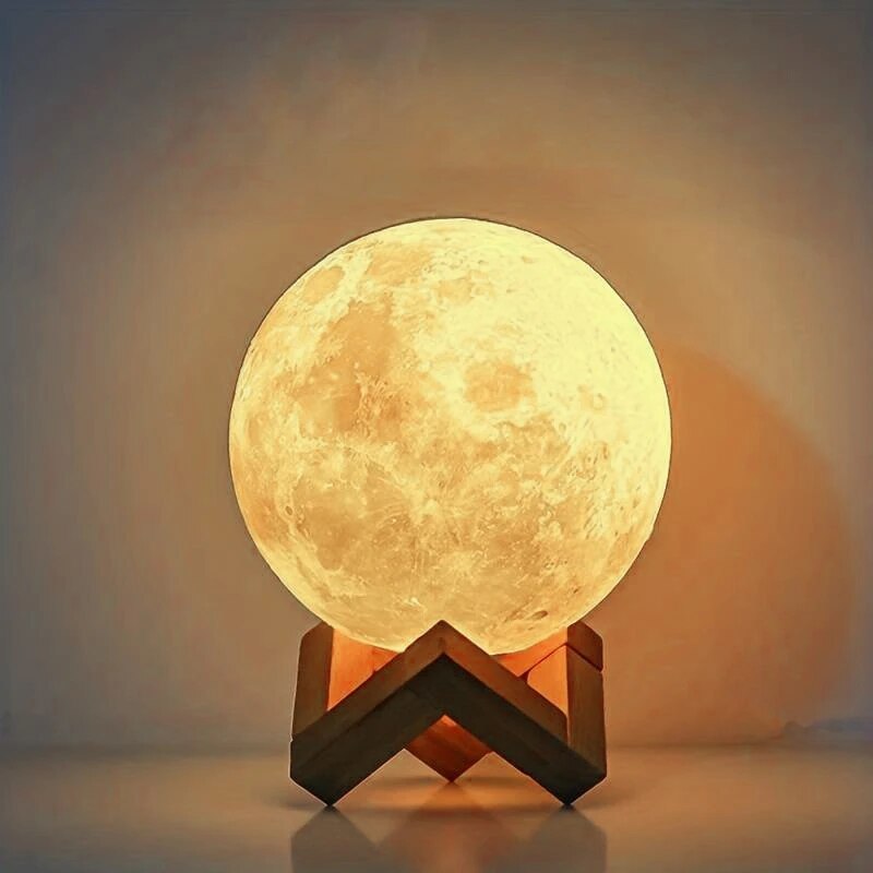 8 cm DIY Planet Lampe Mond Galaxie Nachtlicht Kunst Malerei Graffiti Geburtstags geschenk Schlafzimmer Wohnzimmer Dekoration (mit Ständer)