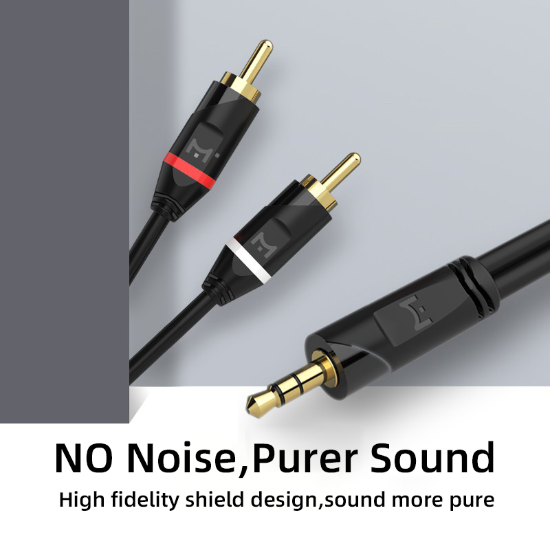 Goldpo RCA 오디오 케이블 스테레오 3.5mm ~ 2RCA 케이블 남성-여성 AUX RCA 잭 Y 분배기 앰프 오디오 홈 시어터 와이어