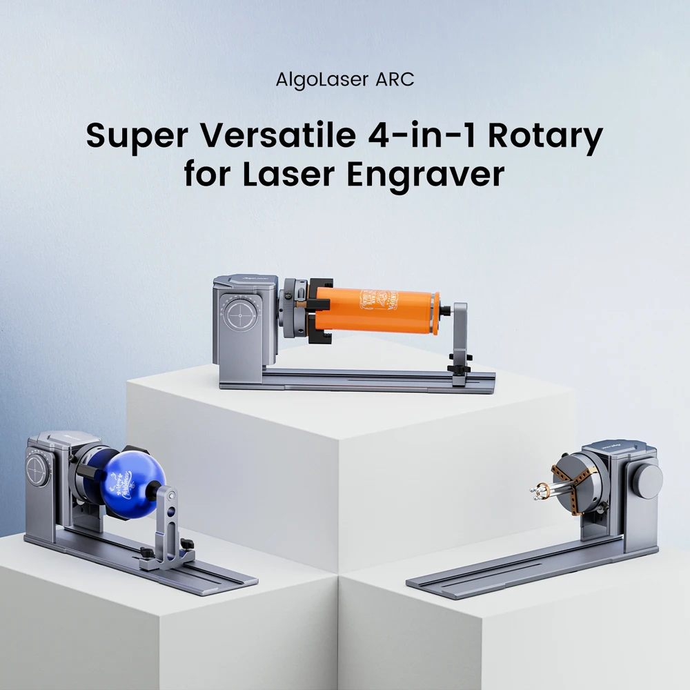 Algolaser Multi-function Chuck Rotary for Laser Engraver Rotation Roller 180° Adjustment for Engrave Rings, Spherical Objects