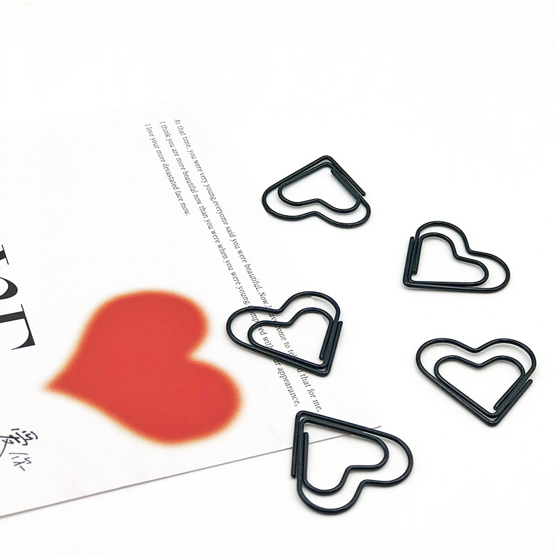 50 pçs/set clipes de papel de metal corações mini pasta clipe marcador livro encadernação nota decoração papelaria escola escritório encadernação suprimentos ne