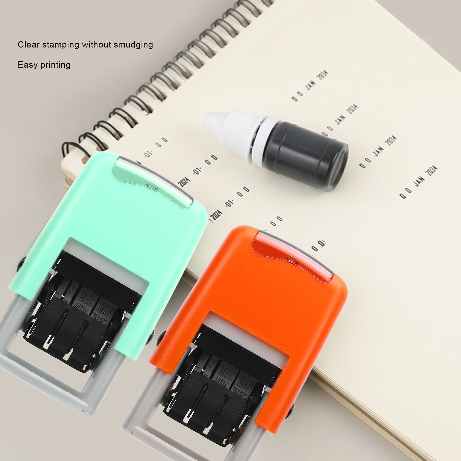 25x2.8mm Engelse datumstempel Duidelijk stempelen Sneldrogend Verstelbare datumstempel voor studiewerk Levensduur Automatische Engelse datumstempel